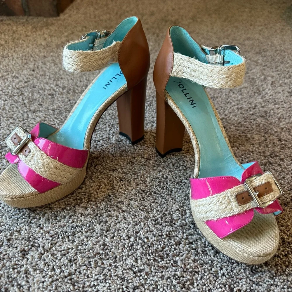 Studio Pollini Platform Heel Women's Gruppo Rope I Platform Sandal Pink … - Picture 2 of 9